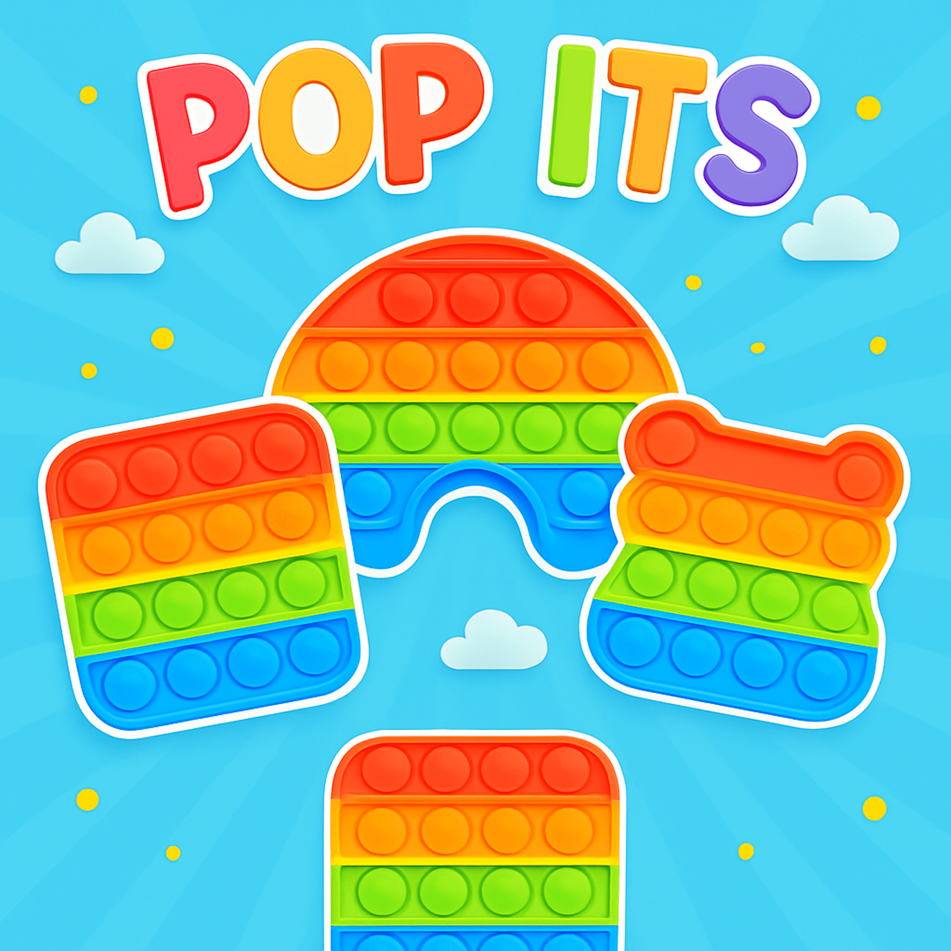 Colorful Pop It fidget toys with rainbow design